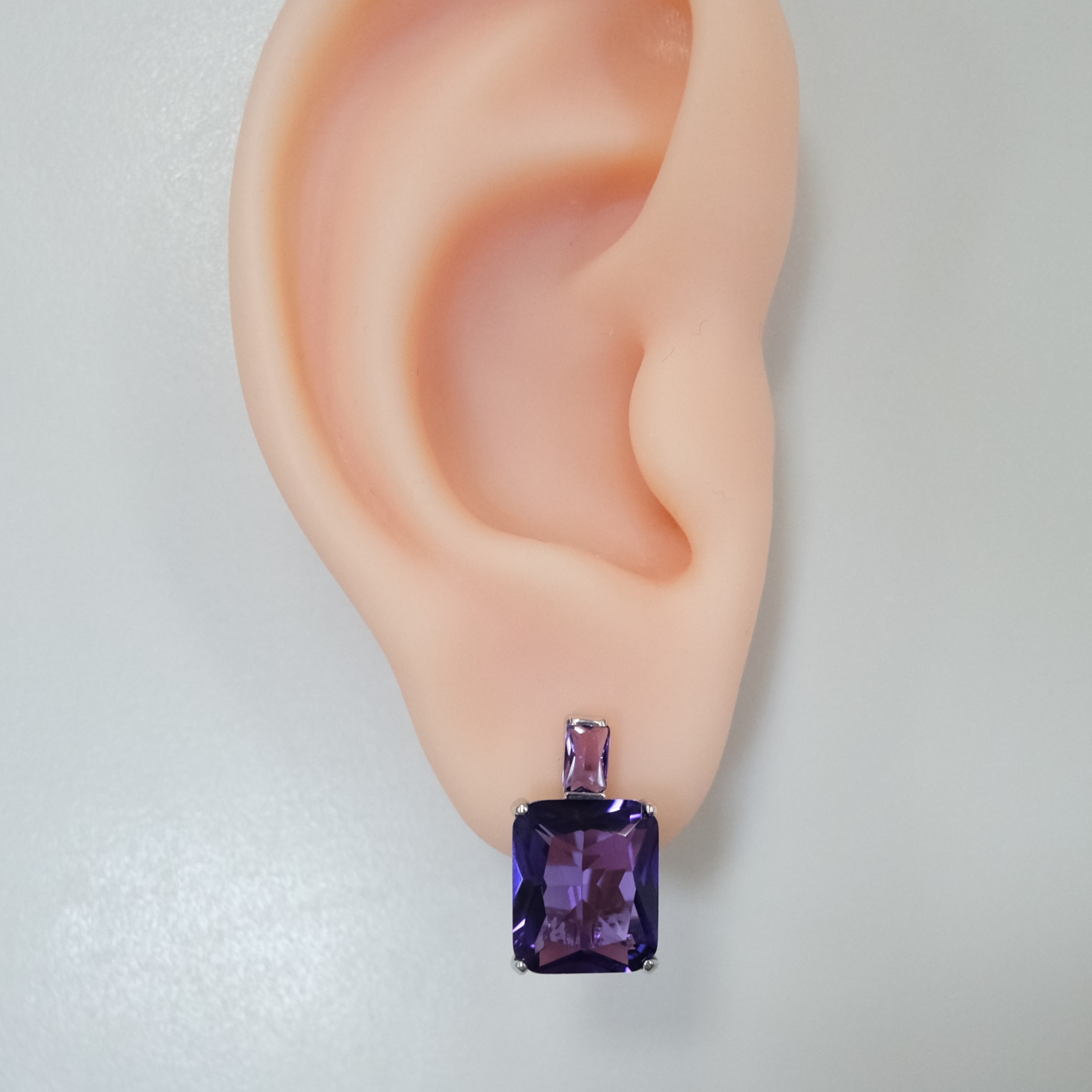 Серебряные серьги с аметистами